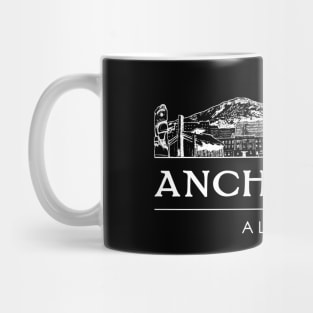 Vintage Anchorage City Skyline Retro Alaska Vacation Souvenir Mug